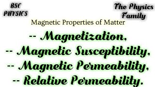 Magnetization Magnetic Permeability Magnetic Susceptibility Relative Permeability and Relation [upl. by Cesaro615]