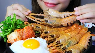 ASMR raw Norwegian crayfish soaked in soy sauce EATING SOUNDS  LINHASMR [upl. by Trebliw773]