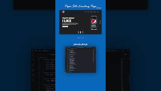 Pepsi Site Landing Page webdevelopment html css javascript shorts youtube [upl. by Katheryn]