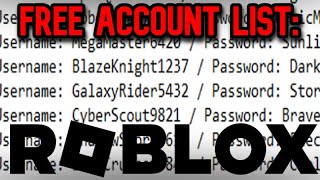 🤑 FREE Roblox Accounts Password AND Username 💰 [upl. by Llemaj747]