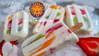 Paletas de Fruta con Crema [upl. by Idner]