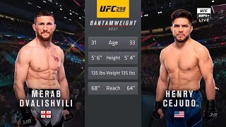 🔴 UFC 298 Merab Dvalishvili vs Henry Cejudo  Full Fight amp Highlights  Bantamweight Bout [upl. by Suoirrad]