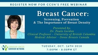 WEBINAR Breast Cancer Screening Prevention amp The Importance of Breast Density [upl. by Aihsenod]