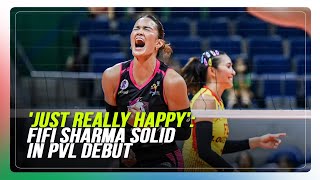 Fifi Sharma celebrates solid debut in PVL against F2 Logistics  ABSCBN News [upl. by Siramay]