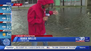 Flood waters outside Public Works building in Galveston  CW39 HOUSTON [upl. by Emmery]