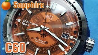 Christopher Ward C60 Sapphire Orange  UnboxingSizing [upl. by Laverne]