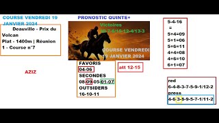 pronostic Quinté 190124 [upl. by Dub]