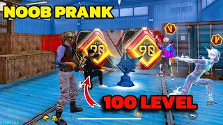 Noob No internet Prank 😊 लेकिन सामने V badge Player आ गया 😭 100 Level Emote 😱 Garena free fire [upl. by Leoine376]