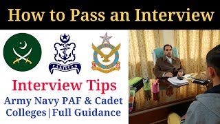 Interview Tips for PAF  Army  Navy amp Cadet Colleges  How To Pass an Interview  Sir Zahid Khattak [upl. by Nirro]