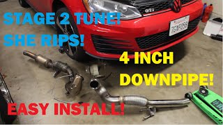 Installing a 4quot Trackslag downpipe and EQT stage 2 MK7 GTI [upl. by Held]