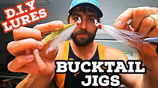 Make your OWN LURES EASY how to tie a BUCKTAIL JIG [upl. by Noral]