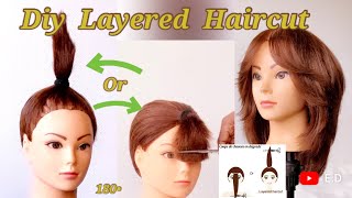 2 in 1  Tutorial  Quick amp Easy Technique  Layered haircut DIY  Medium Length [upl. by Ailana]