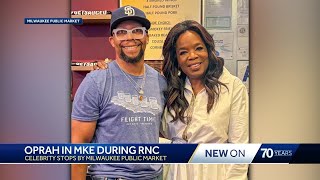 Oprah visits Milwaukee Public Market during RNC [upl. by Yrelbmik10]