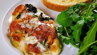 how to make an easy cheesy chicken florentine  chicken cutlet with spinach and cheese [upl. by Nohsar]