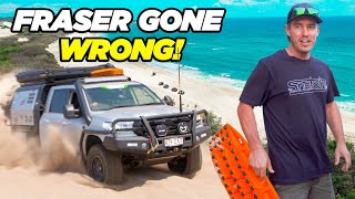 BADLY Bogged on Fraser Island KGARI then the STEERING BROKE Monster 4hr Recovery [upl. by Immas89]