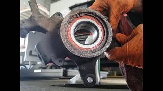 How To Install amp Press Front Wheel Bearing on 2005 Mercedes Benz C240 AWD All Wheel Drive 4Matic [upl. by Onairot492]