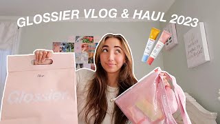 TRYING OUT THE NEW GLOSSIER BALM DOTCOMS nyc brooklyn glossier store and haul [upl. by Navonoj844]