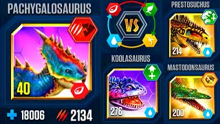 AMPHIBIOUS ASSAULT PACHYGALOSAURUS DEFEAT ALL OPPONENTS MODS BATTLE  JURASSIC WORLD THE GAME [upl. by Yttap]