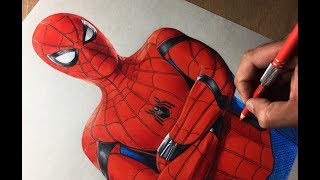 Drawing Spiderman Homecoming  Marvel  Avengers  Timelapse  Artology [upl. by Belford49]