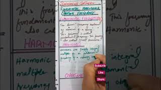 Difference between fundamental frequency  Harmonics  Overtones physics waves [upl. by Veda154]