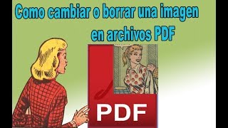 Como cambiar o borrar una imagen en archivos PDF  fácil 2018 [upl. by Aleka]