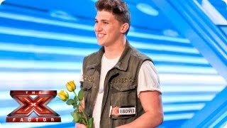 Luke Britnell sings his own song Think Positive  Room Auditions Week 1  The X Factor 2013 [upl. by Soisatsana991]