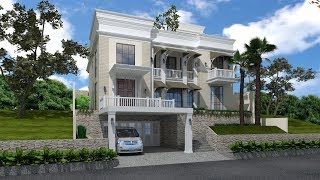 Sketchup House Exterior Design 4  Vray 34 Render [upl. by Oremor]