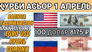 ВАЛЮТА ТАДЖИКИСТАН КУРБИ АСЬОР 1 АПРЕЛЬ [upl. by Ariet]