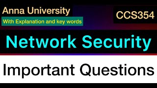 Network Security  Important Questions  Anna University  Tamil [upl. by Nnylkoorb]