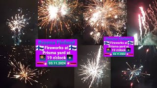 Opening Christmas 2024 6 to 7m Fire Works PRISMA Rauma Finland [upl. by Atalaya]