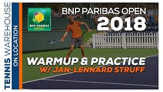 Practice amp Warmup with JanLennard Struff [upl. by Leoj]