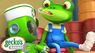 Gecko Gets a BOO BOO  Geckos Garage  Truck Videos  Cartoons For Kids [upl. by Olethea912]