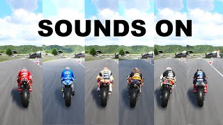 MotoGP 22  Test Sounds Comparison Ducati Suzuki Honda KTM Aprilia Yamaha [upl. by Alexine]