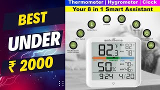 Best Digital HygrometerHumidity Meter and Thermometer with Clock under 2000  Unboxing and Setup [upl. by Shannon353]