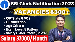 SBI Clerk 2023 Notification  SBI Clerk Vacancy Syllabus Salary Age  Vijay Mishra [upl. by Reed893]