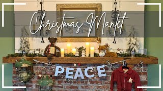 NOSTALGIC FARMHOSUE CHRISTMAS MANTEL DECOR  StepbyStep Styling with Rustic amp Refined Touches [upl. by Shep]