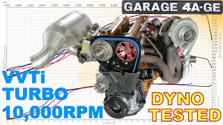 10000rpm Long rod VVTi Turbo 4AGE Hilux  dyno tested [upl. by Nashbar]