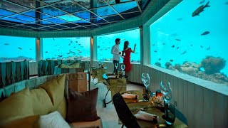 Maldives  Ozen Life Maadhoo  Underwater Restaurant [upl. by Llywellyn830]