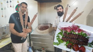 Iranian traditional Boroujerdi kebab  The amazing street kebab in Iran  Street food in Iran [upl. by Emya]