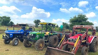 Mahindra 605 Loader Loading Mud Sonalika and Mahindra Tractor With Trolley [upl. by Acul]