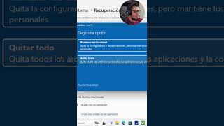 Restablecer Windows a Estado de Fábrica SIN perder Archivos windows10 windows11 pc shorts [upl. by Aidne426]