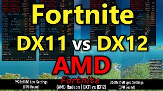 Fortnite  DX11 vs DX12 Performance Comparison AMD Radeon Unreal Engine 4 [upl. by Azral678]