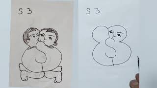 Motivation art  draw five pics with Number amp letter in 1 Minute Easydrawnow [upl. by Lenci]