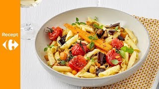 Pasta met gekonfijte tomaten wortel en aubergine pijnboompitten [upl. by Ettenig744]