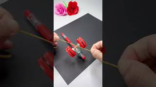 Use bottle caps rubber bands and clips to make fun pullback cars Come and try shorts [upl. by Nemraciram]