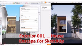Enscape 3 For SketchUp  003 Exterior House Rendering [upl. by Yeneffit]