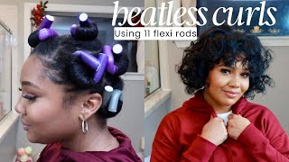 Dirty hair Try this Overnight Curls  11 Flexi Rods  Natural Hair Tutorial [upl. by Janice]