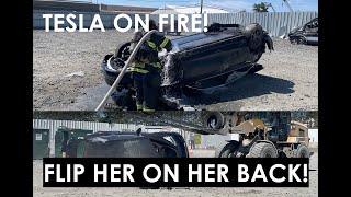 Tesla Battery Fire Thoughts concerns ideas amp suggestions from a fire fighter amp Tesla owner [upl. by Ioved]