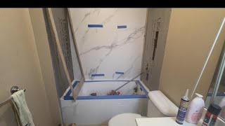 How to Install Panel Walls on a Bathtub  DIY Bathroom Renovation Guide [upl. by Leunamnauj]