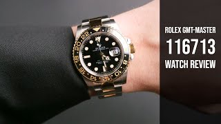 Rolex GMTMaster II Ref 116713 Black Dial Watch Review  Bobs Watches [upl. by Ettenna]